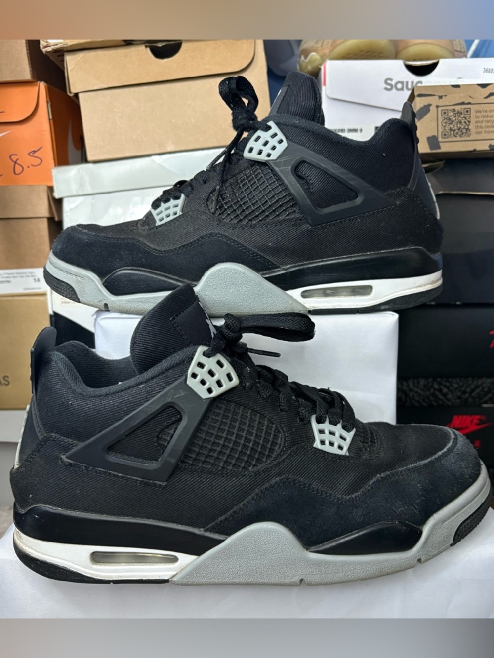 Size 10 - Jordan 4 Retro SE Mid Black Canvas
